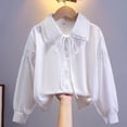 thumbnail image 6 of ITSAME Girls Button Down Shirts Lapel Pleated Long Sleeve School Uniform Shirt Kids Casual Fashion Tops White Size 10, 6 of 6
