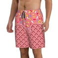thumbnail image 2 of Naloa Chocolate with Flowing Cream Men's Beach Shorts, Surfing shorts, Swim trunks, Quick Dry Swim Trunks for Surfing Beach Fun - Large, 2 of 9