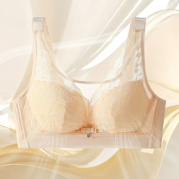 Gufahion Lace Bras for Women Wireless, Comfy Bras for Seniors Push Up Bras Everyday Bras, Gifts for Her