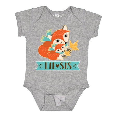 

Inktastic Little Sister Woodland Fox Girls Gift Baby Girl Bodysuit