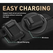 Airpods Pro 2/Pro Case Lock with Cleaner kit&Replacement Ear Tips(S/M/L), Rugged AirPod Pro 2nd/1st Generation Protective Cover for iPod Pro Gen 2023/2022/2019 with Keychain, Black