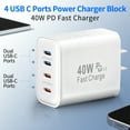 thumbnail image 6 of for iPhone 17 16 15 Charger Fast Charging 40W USB C Charger Block with 6FT USB C Charging Cable Cord for iPhone 17/Pro/Pro Max/17 Air, 16 15 14 13 12 11 Pro Max XS,iPad,Samsung Phone,Tablet, 6 of 6