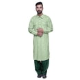 thumbnail image 1 of Atasi Printed Pathani Kurta With Salwar For Men Indian Summer Ethnic Set, 1 of 5