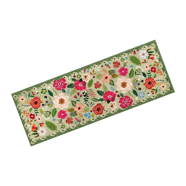 Tapis de Sol Floral Classique pour Usage Intérieur et Extérieur