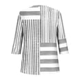thumbnail image 4 of Heisall Women's T-Shirts 3/4 Sleeve Round Neck Loose Casual Striped Non-positional Print Spring/Autumn Fashion, 4 of 7
