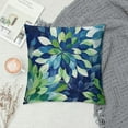thumbnail image 2 of Shiartex Navy Blue Green Pillow Covers 18X18 Light Blue Dahlias Flowers Modern Farmhouse Rustic Decorative  Couch Pillow Cases with Zipper Home Decor for Living Room Bedroom Bed Cushion Outdoor, 2 of 5