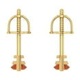 thumbnail image 4 of 1.0 Ct Marquise Cut Studs Red Crystal 18K Yellow Solid Gold Everyday Dainty Earrings Screw Back, 4 of 7