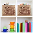 thumbnail image 7 of GZHJMY Ancient Sail Ship on Brown Old Paper Print Foldable Storage Bin Bedroom/Office Rectangular Canvas Basket 14.2"x10.2", 1 PCS Cube Organizer Boxes with Handles for Books/Clothes/Toys, 7 of 7