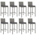 thumbnail image 2 of vidaXL 9 Piece Garden Bar Set with Cushions Grey Poly Rattan, 2 of 4