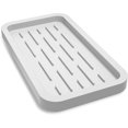 thumbnail image 1 of Soporte para esponja GOOD TO GOOD - Bandeja organizadora para fregadero de cocina para esponja, dispensador de jabón, fregador y otros accesorios para lavar platos - Gris claro como blanco Ormromra WMXL-138-2, 1 of 7
