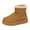 Brown, variant on Yokteiria Women's Snow Boots Cozy Slip On Soft Lined High Top Ankle Boots Thick Bottom Non Slip Flat Heel Cold Weather Outdoor Boots Winter Fashion Footwear