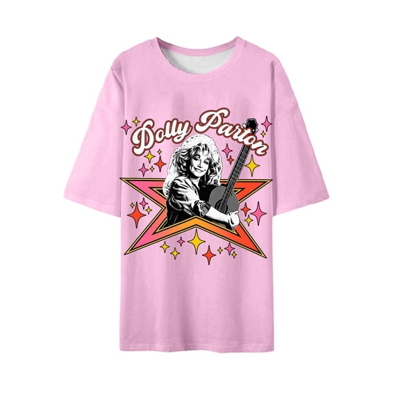 Dolly Doll Shirt Vintage Country Music Tribute T‑Shirt, Parton Memorial Tee For Fans Mens Casual Short Sleeve Top Classic Graphic Tee Memorial Gift Apparel