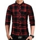 thumbnail image 1 of Camisa Manga Larga Cuadros Para Hombre Moda Slim Fit, 1 of 4