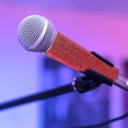 thumbnail image 2 of Microphone Handle Glitter Cover Handheld Mic Sleeve Microphone Handle Sparkling Rhinestones Sleeve, 2 of 9