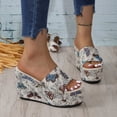 thumbnail image 5 of Bmisegm Women's Summer Fashion Retro Open Toe Slope Heel Thick Bottom Beach Outer Wear Large Size Sandals Slippers Womens Sandals Summer White 9, 5 of 5