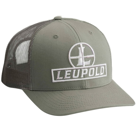 LEUPOLD Unisex Leupold Reticle Snap-Back Loden Green Trucker Hat, OSFA (178014)