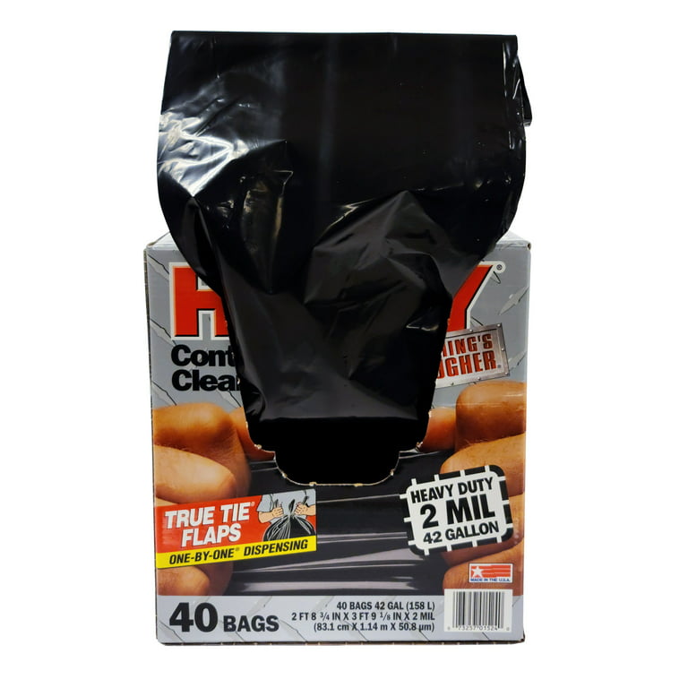 Berry Plastics 1190270 20 Pack 42 Gallon Black Contractor Bag