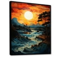 thumbnail image 2 of Designart "Golden Sunrise formd VI" Landscape & Nature Floater Framed Canvas Art Print, 2 of 7