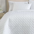 thumbnail image 3 of Noble Tencel 3 PC Queen Coverlet Set Silver Rivebrook Home Noble Tencel Collection White - Queen - 3 Piece, 3 of 5