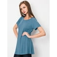 thumbnail image 3 of Made by Johnny Women's Tunic Top Casual T Shirt for Leggings S-5XL Plus Size S DENIM, 3 of 6