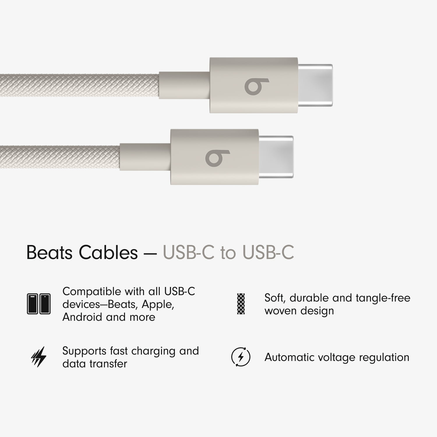 Beats USB-C to USB-C Woven Cable (1.5 m / 5 ft) - Surge Stone