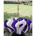 thumbnail image 3 of Outdoor Tablecloth with Umbrella Hole Zipper Purple White Moire Round Tablecloth 60" Waterproof Outside Table Cloth Modern Abstract Art Elegant Patio Table Cover Tablecloths for Picnic Party, 3 of 8