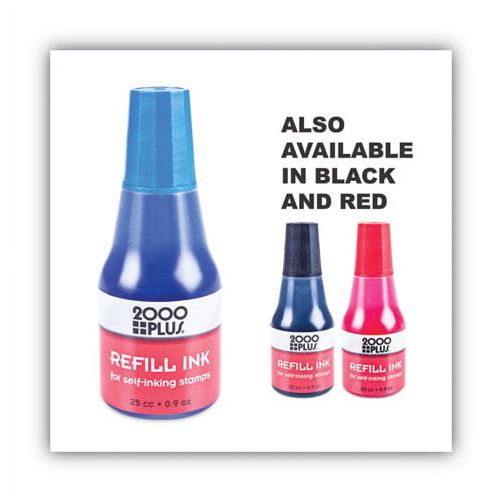 Self-Inking Refill Ink, Blue, 0.9 Oz. Bottle | Bundle of 5