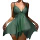 thumbnail image 1 of Gibobby Pijamas para mujer Pijama sexy de encaje para mujer Lencería sexy Traje de pijama con tirantes de malla(Verde,CH), 1 of 5