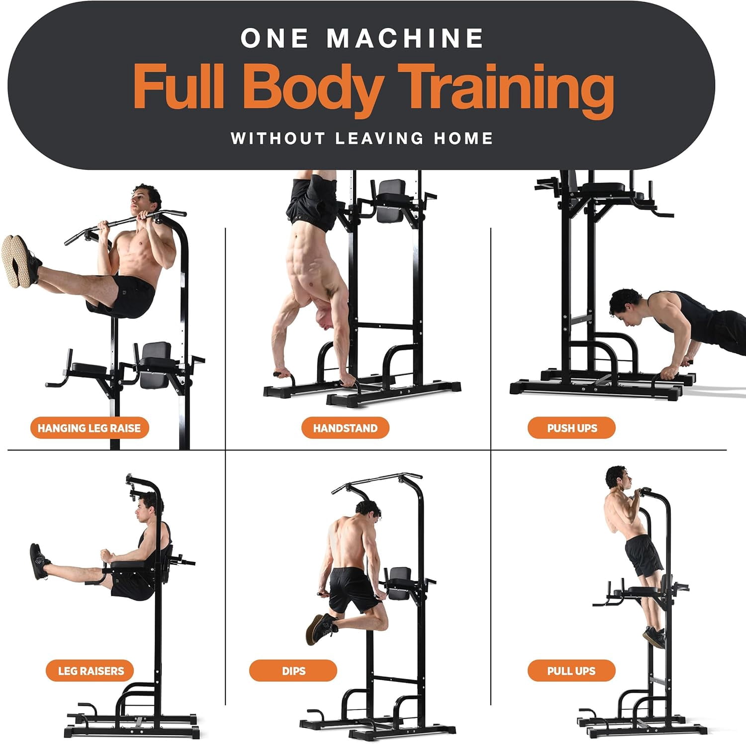 Pull Up Bar Free Standing – Power Tower Dip Station, Adjustable Calisthenics Equipment, 440lbs Capacity, Home Gym Strength Training