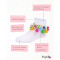 thumbnail image 3 of MeMoi Pom-Pom-Palooza Ankle Socks - Girls - Female, 6, White, 3 of 7