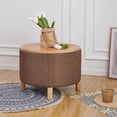 thumbnail image 1 of Round Coffee Table with Storage for Bedroom Living Room Round Ottoman as a Foot Rest Multi-Function High-Capacity Cotton and Linen Fabric Natural Color Desktop Natural Color Feet, 1 of 4
