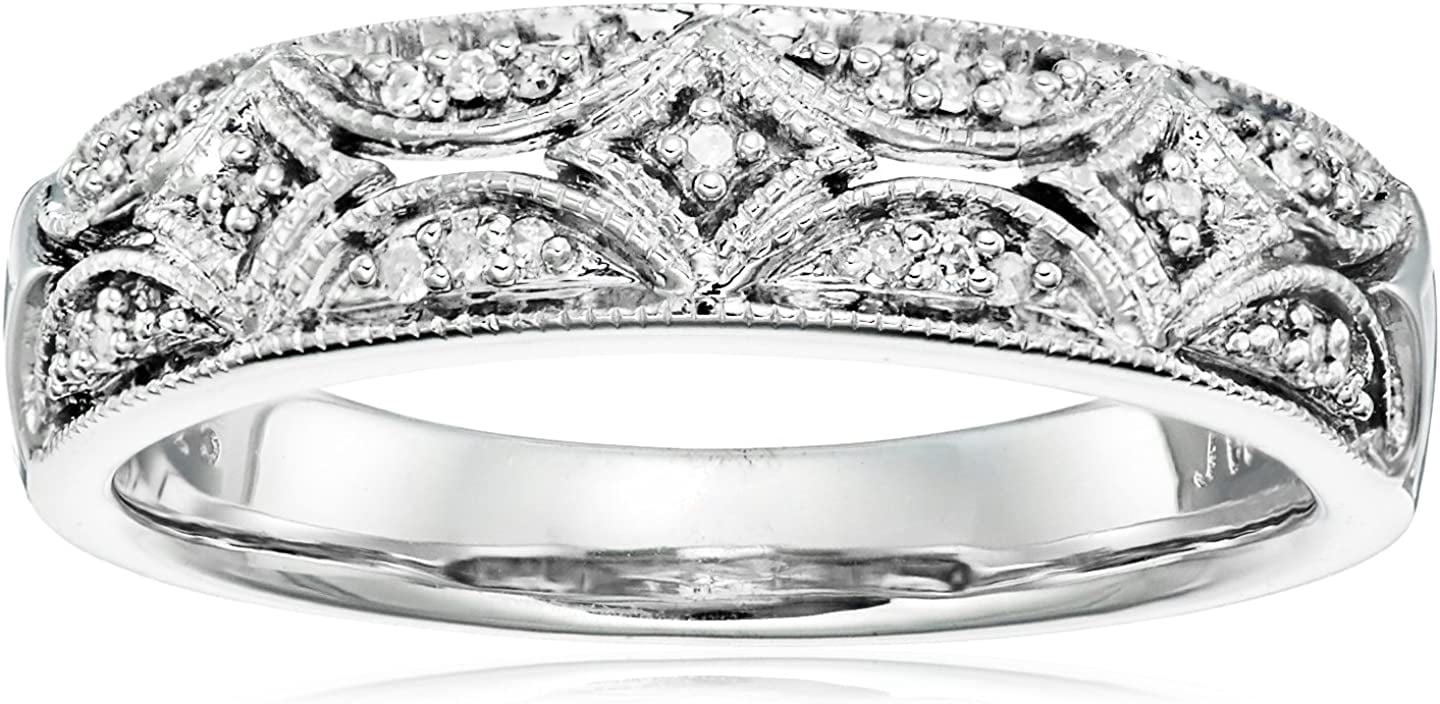 Amazon Collection Sterling Silver Diamond Band Ring (1/20 cttw I-J