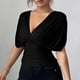 thumbnail image 2 of Tops Casuales Cuello en V Encaje Arriba Manga Corta Suéter Camisa Elegante Blusa de Verano, 2 of 7
