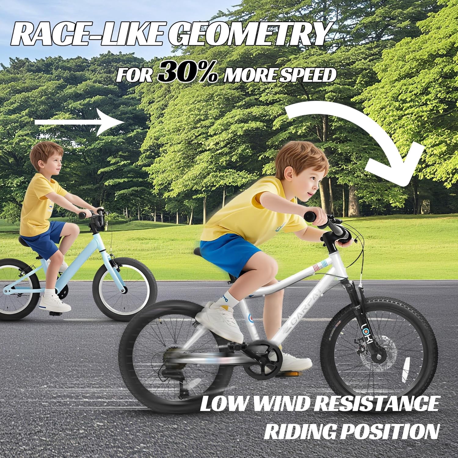 Ambifirner 20 Inch Mountain Bike Shimano 7-Speed Disc Brake Rear V-Brake with Front Suspension