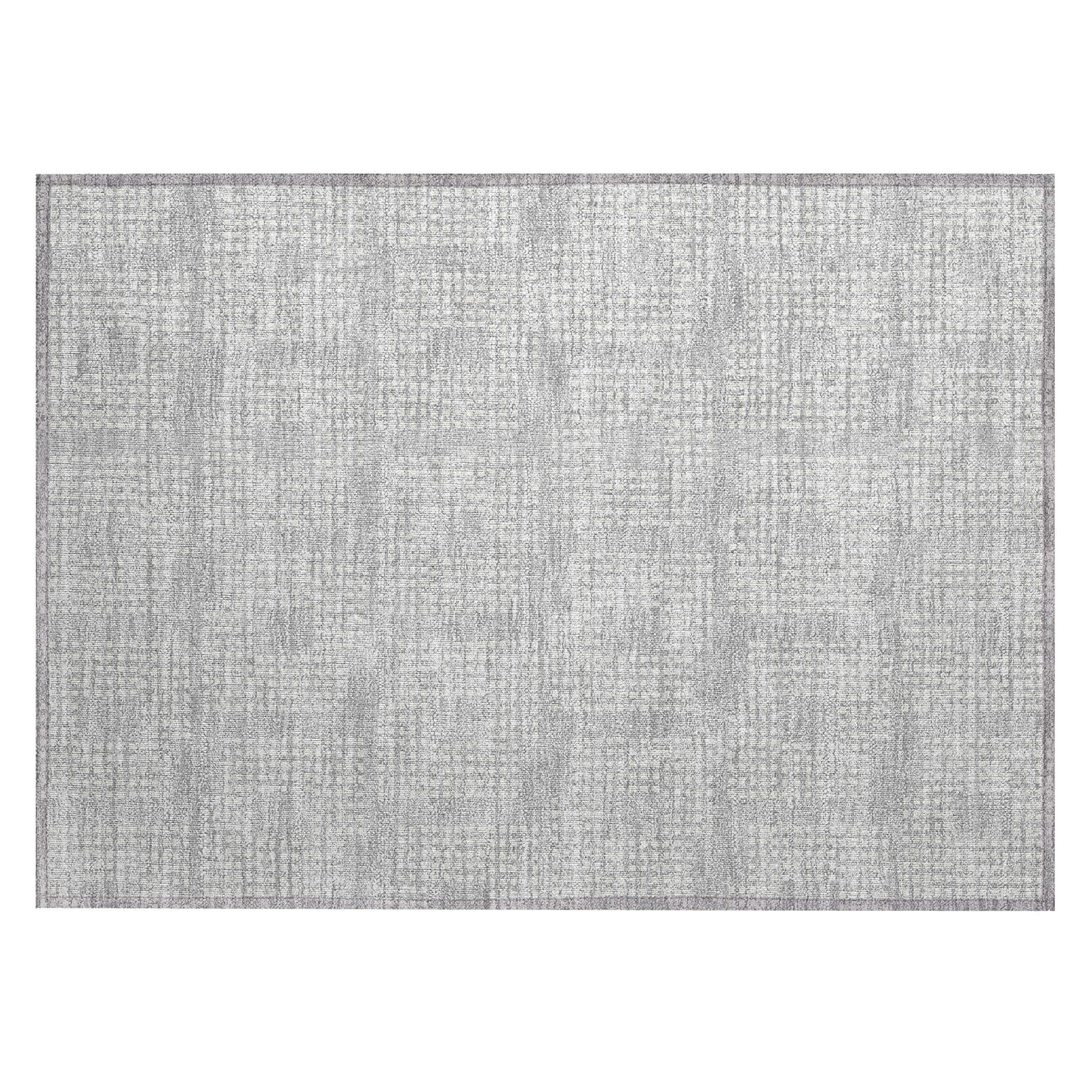 Addison Rugs Chantille Indoor/Outdoor Transitional Squares Silver Washable Rectangle Rug, 1'8" x 2'6"