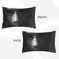 thumbnail image 2 of Picia Mystical Masked Figure Monochrome Pattern Plush Pillow Case – Soft and Cozy Cushion Cover, Hypoallergenic Throw Pillow Case for Home Decor-14"x20", 2 of 6
