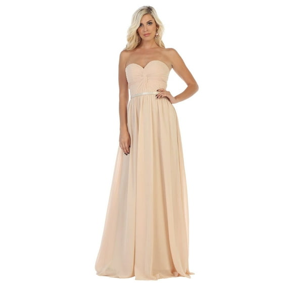 Dresses for Womens - Strapless Sweetheart Long Bridesmaid Dress Elegant Lace-Up Back Gown for Formal Events