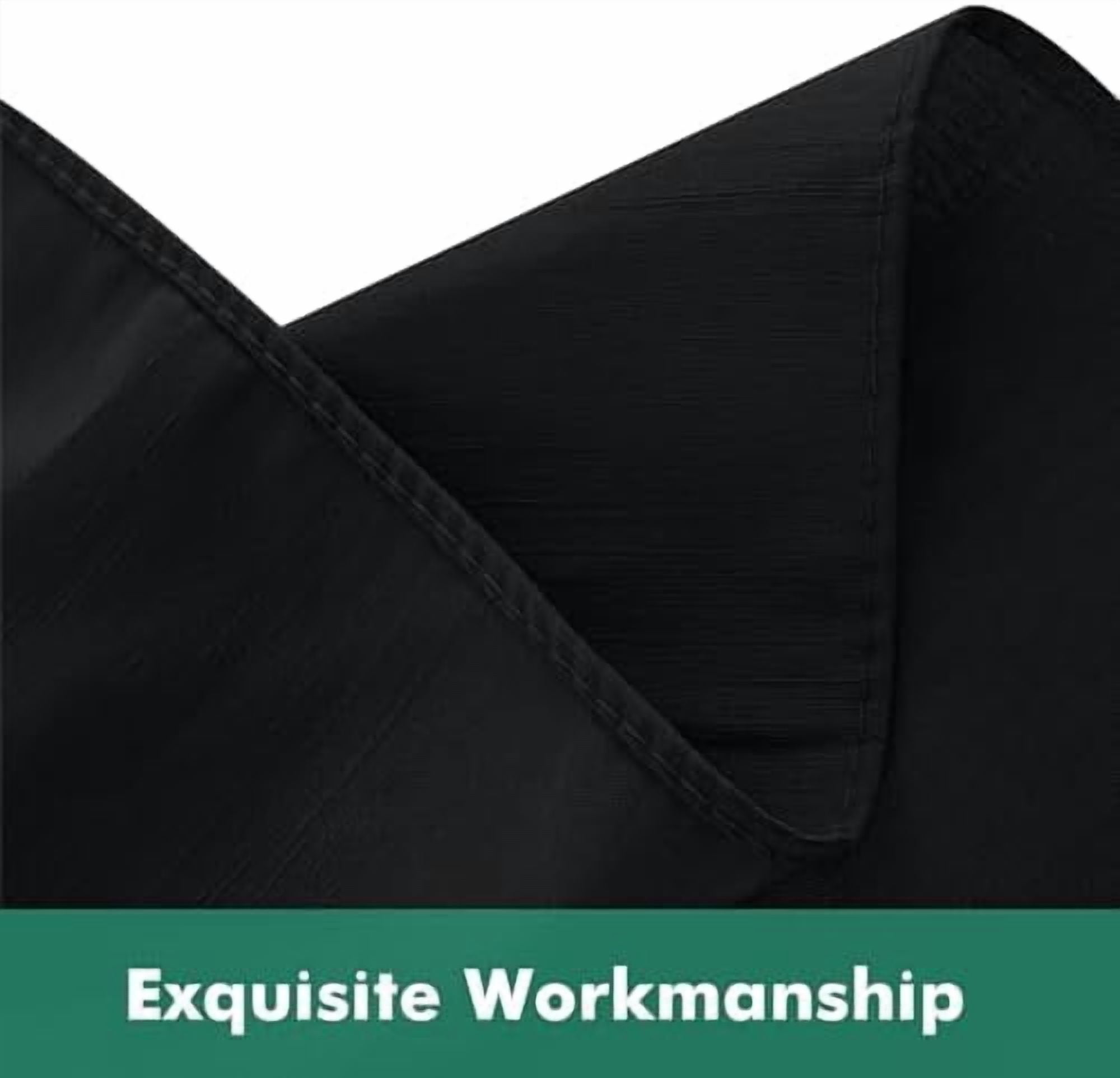 Wrap Around Bed Skirts with Split Corners for King Beds 15" Drop, Black Adjustable Elastic Dust Ruffles Easy Fit Wrinkle Resistant Silky Luxurious Fabric Machine Washable