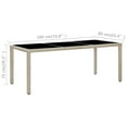 thumbnail image 4 of vidaXL 9 Piece Outdoor Dining Set with Cushions Poly Rattan Beige, 4 of 5