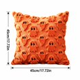 thumbnail image 2 of Halloween Orange Ghost Throw Pillow Cover, 18x18 Inch Soft Plush Decorative Pillow for Living Room, 2 of 4