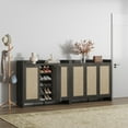 thumbnail image 6 of SICOTAS 7 Tier Shoe Storage Cabinet for Entryway, 30 Pairs Rattan Shoe Rack Cabinet with Doors & Adjustable Shelves, Boho Shoe Organizer Cabinet for Hallway, Black Oak, 6 of 9