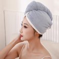 thumbnail image 7 of Naierhg 2Pcs Hair Towels Wrap Quick Dry Microfiber Reversible Double Layer Hair Drying Towels Wrap for Women for Wet Long Curly Hair A, 7 of 7