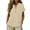 ❧379-Beige, variant on Women's Solid Linen Button Top - Casual Blouse for Everyday Style