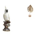 thumbnail image 1 of Figura de escritorio,Figura de loro para escritorio,oficina,decoración del hogar,Estatua de pájaro de resina,regalo de cumpleaños para inauguración de la casa,Escultura de hojas,Estatua de, 1 of 8