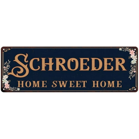 SCHROEDER Home Sweet Home Victorian Look 8x24 Metal Sign 108240046945