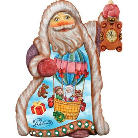GDeBrekht 661515 5 in. Balloon Ride Santa Ornament Figurine With Scenic Painting