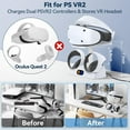 thumbnail image 3 of Gleam Controller Charging Dock for PS5 VR2,PSVR 2 Charging Station withVR Headset Holder Display Stand,PS VR2 Controller Charger for PSVR2 Accessories with Led Indicator,2 Magnetic Clasp&Type-C Cable, 3 of 6