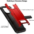 thumbnail image 3 of for iPhone 13 Case Built in Kickstand Heavy Duty Dual Layer  Grade Drop Protection Case，for Women and Men-Red, 3 of 12