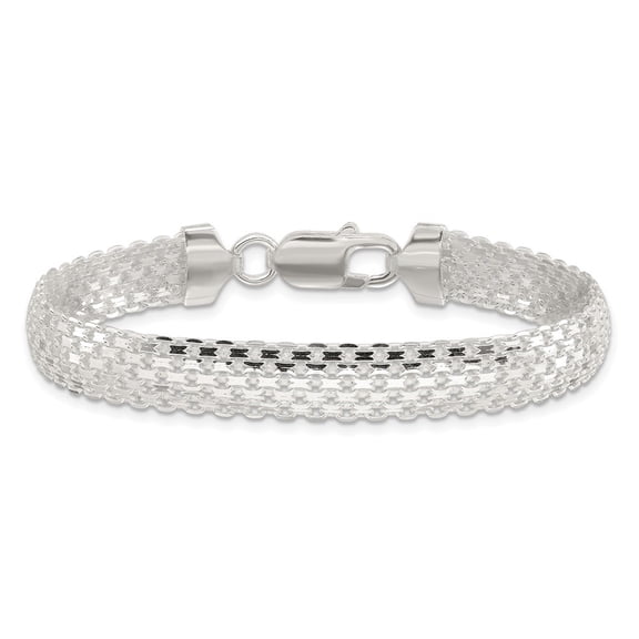 Diamond2Deal 925 Sterling Silver Polished 8.5mm Bismark Chain Bracelet for Men 7"