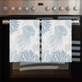 thumbnail image 2 of Light Blue Coastal Kitchen Towels Set of 2, Water Absorbent Dish Towel, Coral Jellyfish Starfish Ocean Nautical Decorative Hand Towels - Quick Drying Cloth for Cooking Baking, 18x28 Inch, 2 of 8